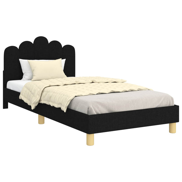 Cadru de pat pentru copii cu spătar Negru 90 x 200 cm țesătură - WALTI WALTI