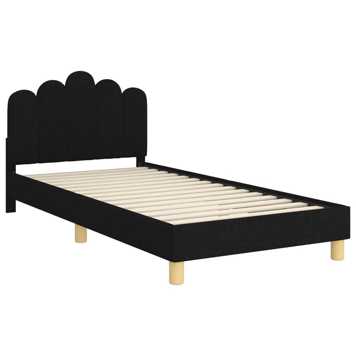Cadru de pat pentru copii cu spătar Negru 90 x 200 cm țesătură - WALTI WALTI