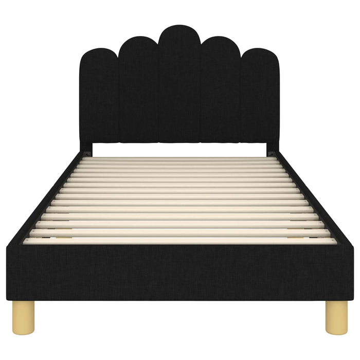 Cadru de pat pentru copii cu spătar Negru 90 x 200 cm țesătură - WALTI WALTI