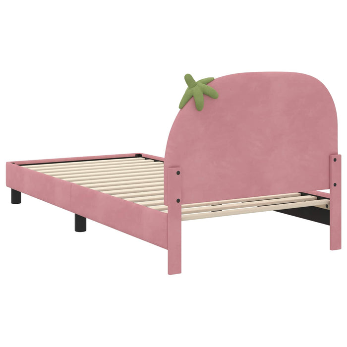 Cadru de pat pentru copii cu spătar Roz 90 x 200 cm Catifea - WALTI WALTI