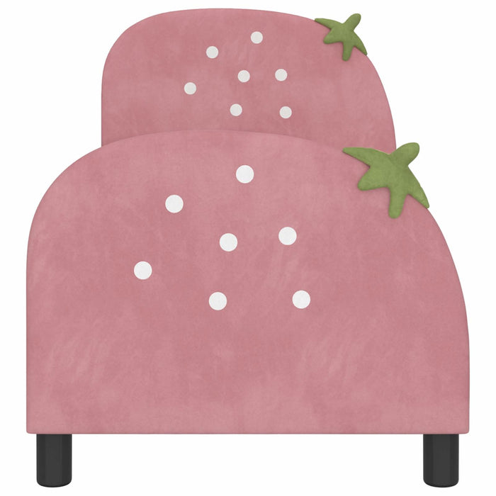 Cadru de pat pentru copii cu spătar Roz 70 x 140 cm Catifea - WALTI WALTI