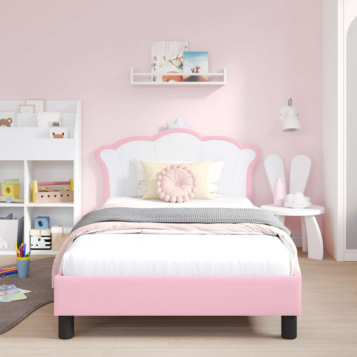 Cadru de pat pentru copii cu spătar Roz 90 x 200 cm PU - WALTI WALTI