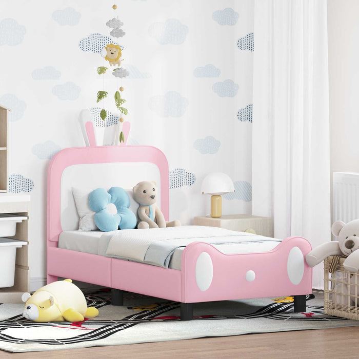 Cadru de pat pentru copii cu spătar Roz 70 x 140 cm PU - WALTI WALTI