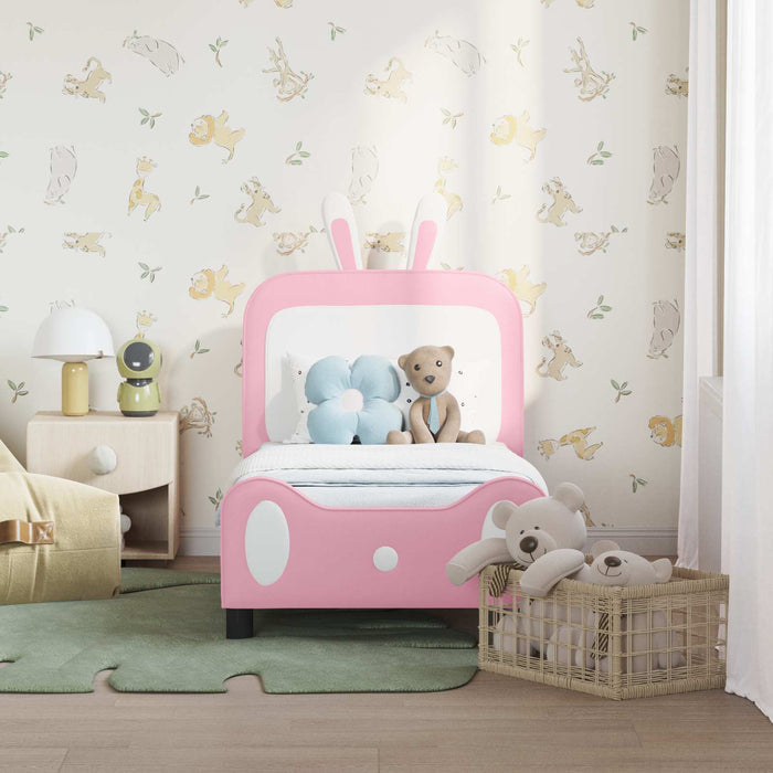 Cadru de pat pentru copii cu spătar Roz 70 x 140 cm PU - WALTI WALTI