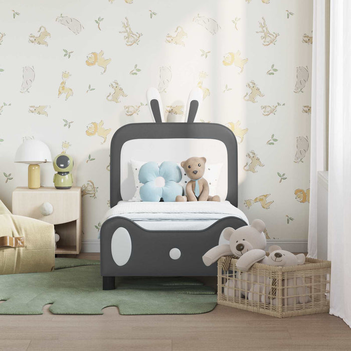Cadru de pat pentru copii cu spătar Gri deschis 70 x 140 cm PU - WALTI WALTI