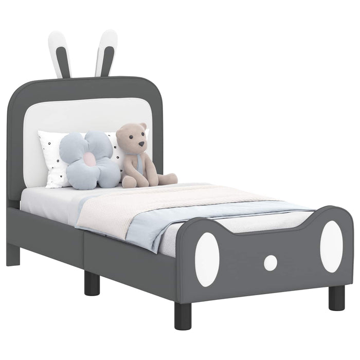 Cadru de pat pentru copii cu spătar Gri deschis 70 x 140 cm PU - WALTI WALTI