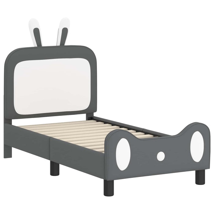 Cadru de pat pentru copii cu spătar Gri deschis 70 x 140 cm PU - WALTI WALTI