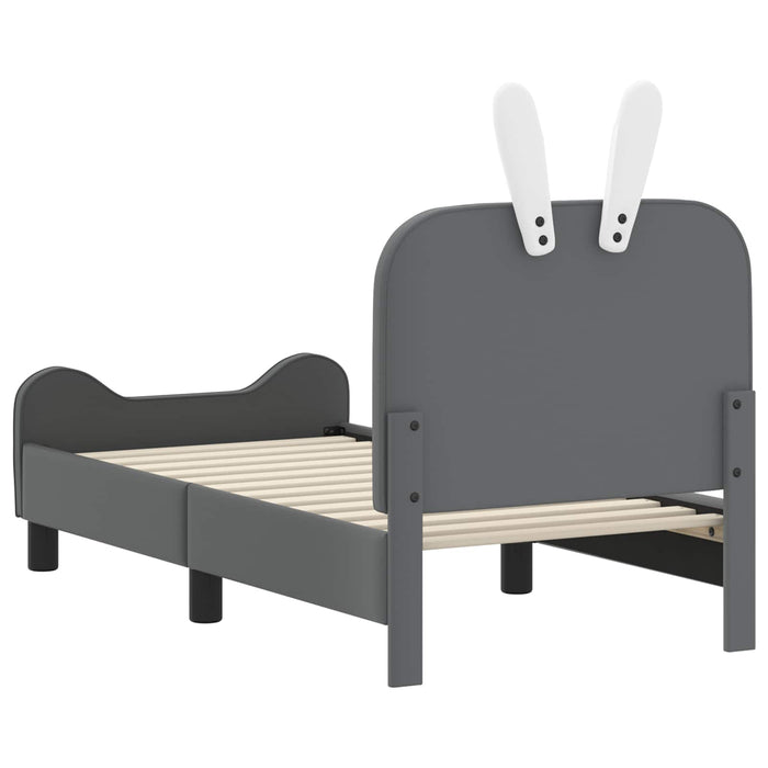 Cadru de pat pentru copii cu spătar Gri deschis 70 x 140 cm PU - WALTI WALTI