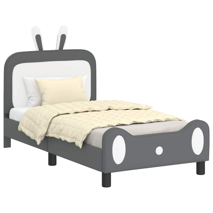 Cadru de pat pentru copii cu spătar Gri deschis 80 x 160 cm PU - WALTI WALTI