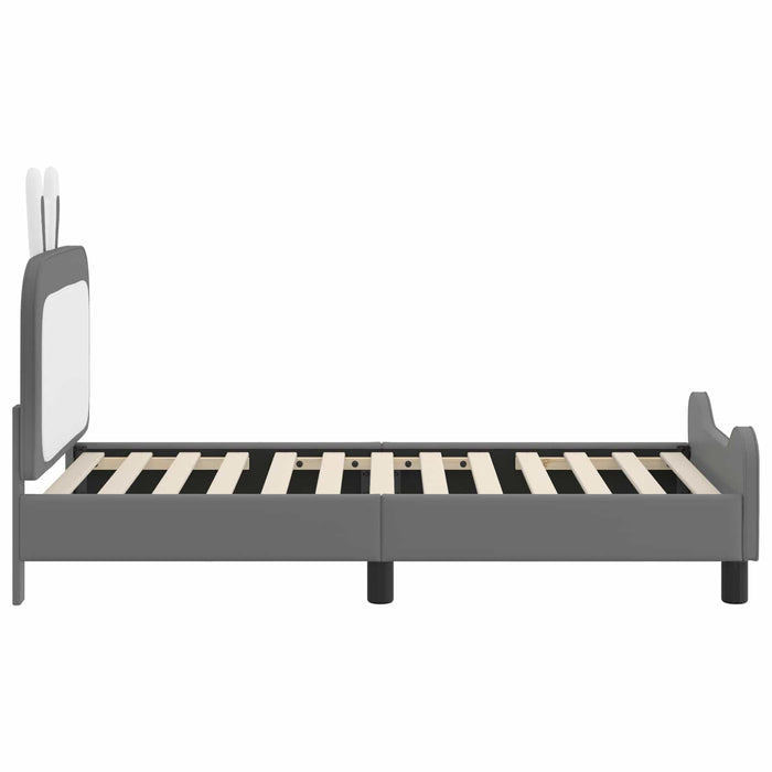 Cadru de pat pentru copii cu spătar Gri deschis 80 x 160 cm PU - WALTI WALTI