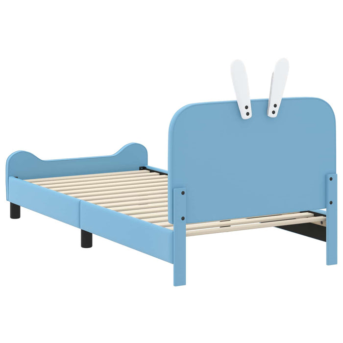 Cadru de pat pentru copii cu spătar albastru 80 x 200 cm PU - WALTI WALTI