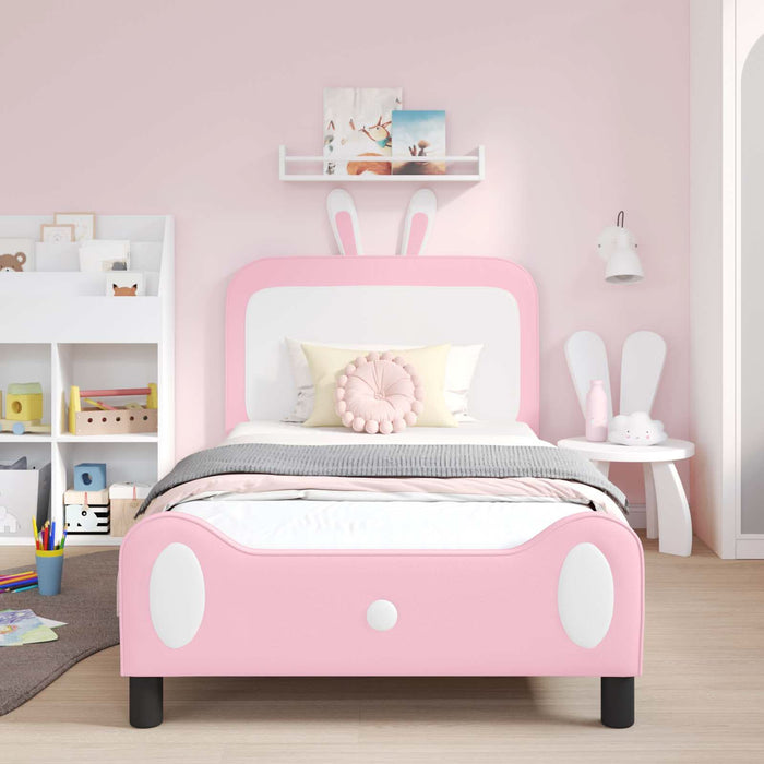 Cadru de pat pentru copii cu spătar Roz 90 x 190 cm PU - WALTI WALTI