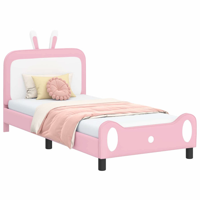 Cadru de pat pentru copii cu spătar Roz 90 x 190 cm PU - WALTI WALTI