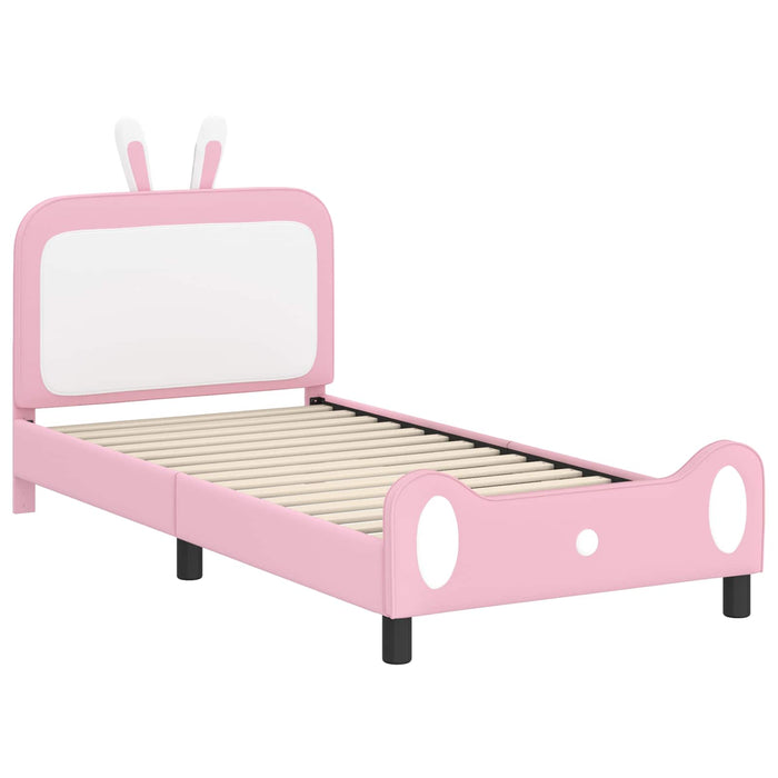 Cadru de pat pentru copii cu spătar Roz 90 x 190 cm PU - WALTI WALTI