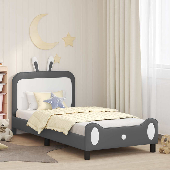 Cadru de pat pentru copii cu spătar Gri deschis 90 x 190 cm PU - WALTI WALTI
