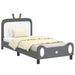 Cadru de pat pentru copii cu spătar Gri deschis 90 x 190 cm PU - WALTI WALTI
