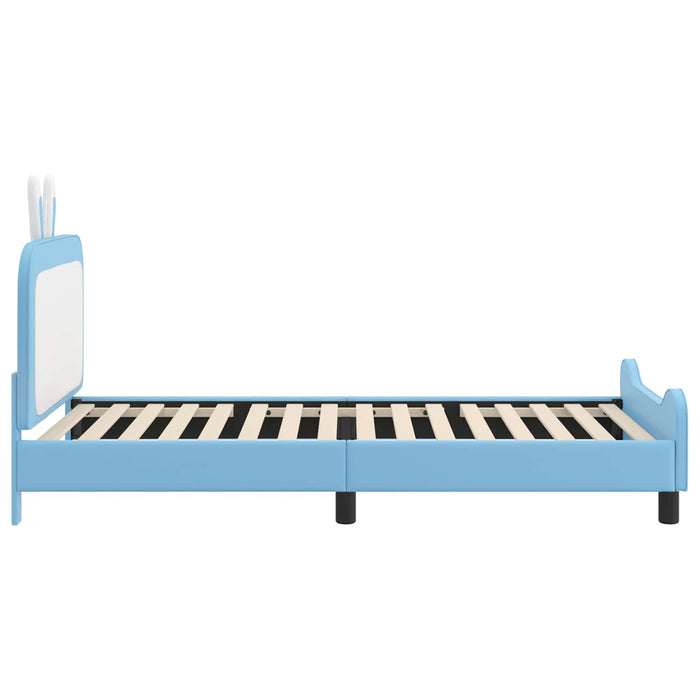 Cadru de pat pentru copii cu spătar albastru 90 x 200 cm PU - WALTI WALTI