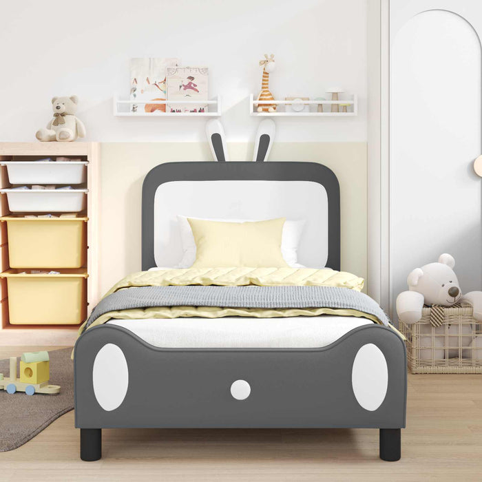 Cadru de pat pentru copii cu spătar Gri deschis 90 x 200 cm PU - WALTI WALTI