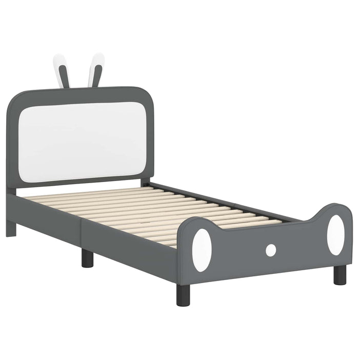 Cadru de pat pentru copii cu spătar Gri deschis 90 x 200 cm PU - WALTI WALTI
