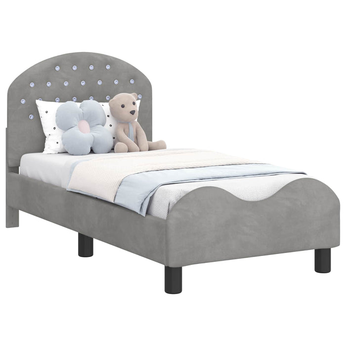 Cadru de pat pentru copii cu spătar Gri deschis 70 x 140 cm - WALTI WALTI