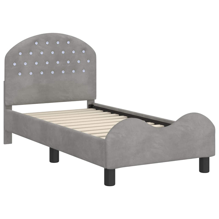 Cadru de pat pentru copii cu spătar Gri deschis 70 x 140 cm - WALTI WALTI