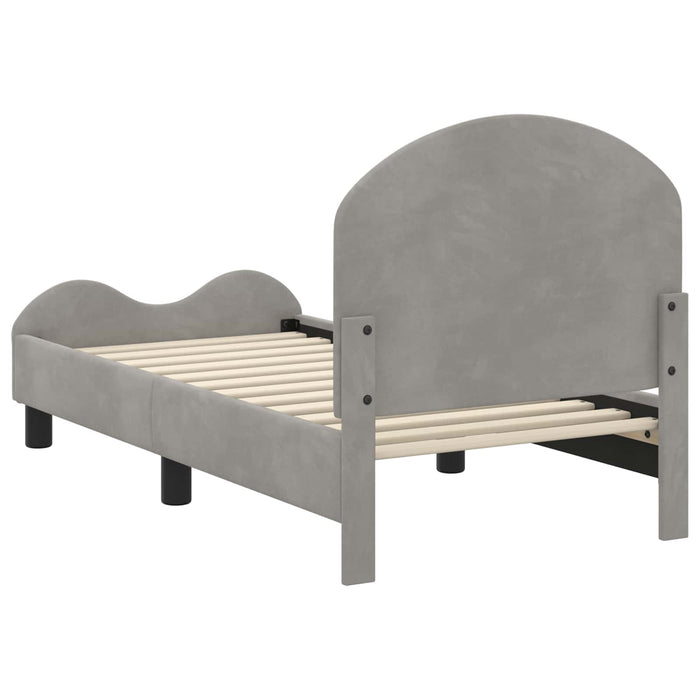 Cadru de pat pentru copii cu spătar Gri deschis 70 x 140 cm - WALTI WALTI