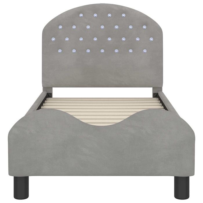 Cadru de pat pentru copii cu spătar Gri deschis 70 x 140 cm - WALTI WALTI