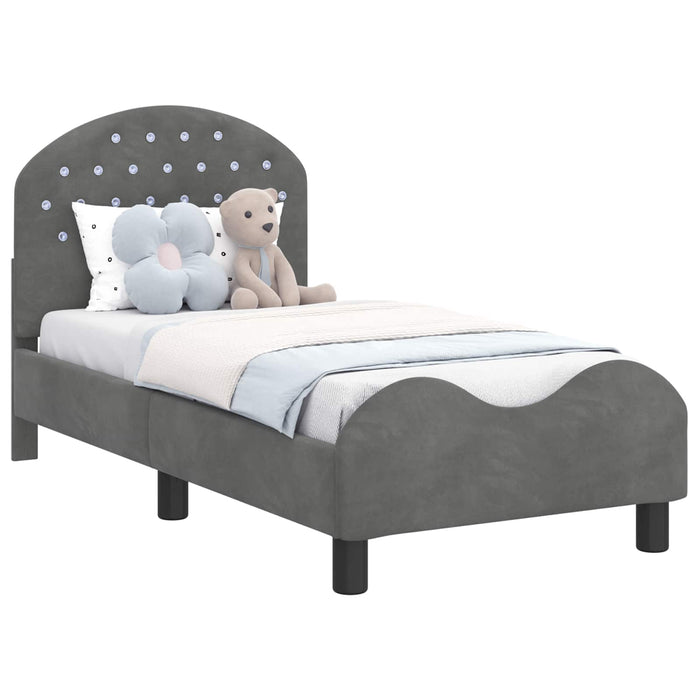 Cadru de pat pentru copii cu spătar Gri închis 70 x 140 cm - WALTI WALTI
