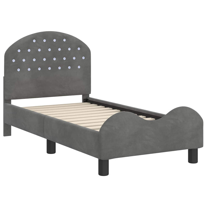 Cadru de pat pentru copii cu spătar Gri închis 70 x 140 cm - WALTI WALTI