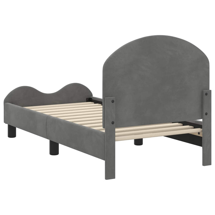 Cadru de pat pentru copii cu spătar Gri închis 70 x 140 cm - WALTI WALTI