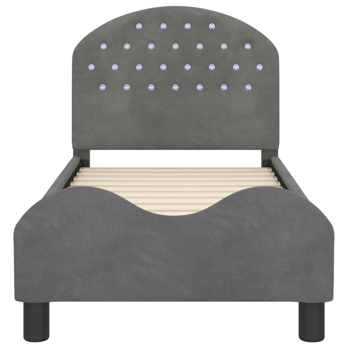 Cadru de pat pentru copii cu spătar Gri închis 70 x 140 cm - WALTI WALTI