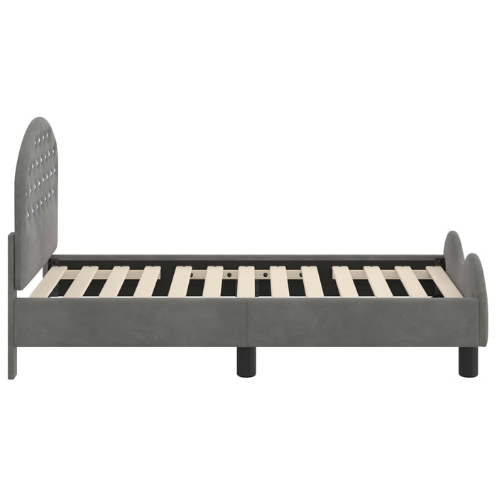 Cadru de pat pentru copii cu spătar Gri închis 70 x 140 cm - WALTI WALTI