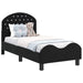 Cadru de pat pentru copii cu spătar Negru 70 x 140 cm Catifea - WALTI WALTI