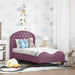 Cadru de pat pentru copii cu spătar Violet 70 x 140 cm Catifea - WALTI WALTI