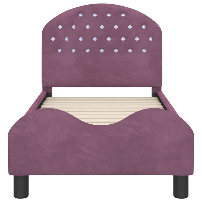 Cadru de pat pentru copii cu spătar Violet 70 x 140 cm Catifea - WALTI WALTI