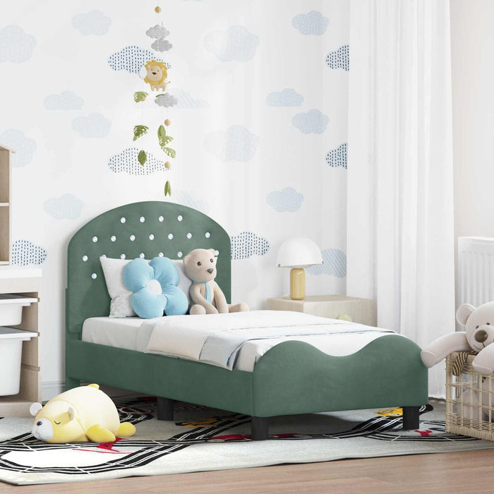 Cadru de pat pentru copii cu spătar Verde Mării 70 x 140 cm - WALTI WALTI