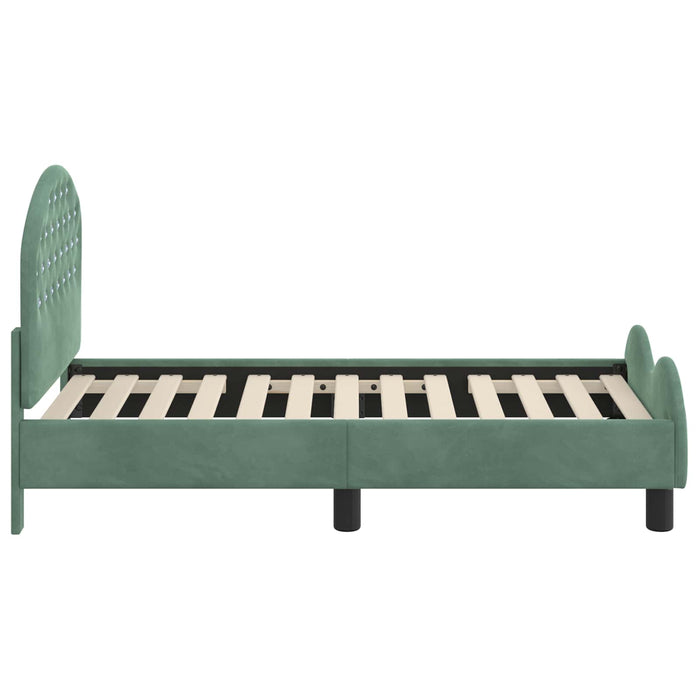 Cadru de pat pentru copii cu spătar Verde Mării 70 x 140 cm - WALTI WALTI