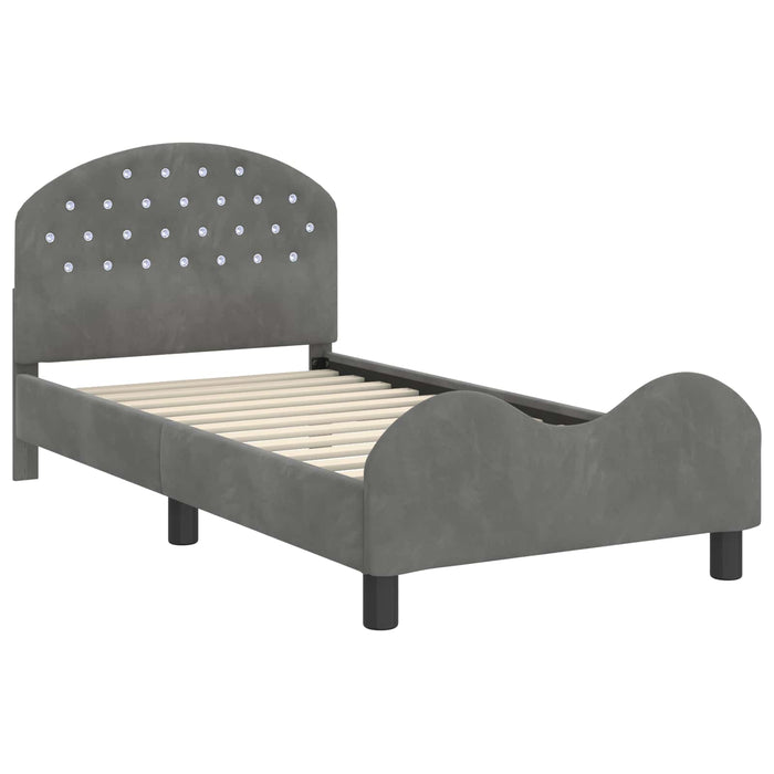 Cadru de pat pentru copii cu spătar Gri închis 80 x 160 cm - WALTI WALTI