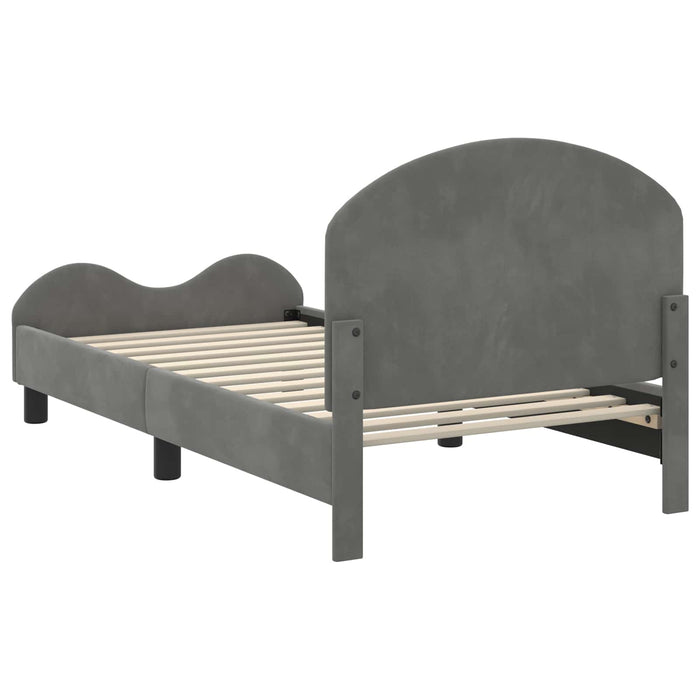 Cadru de pat pentru copii cu spătar Gri închis 80 x 160 cm - WALTI WALTI