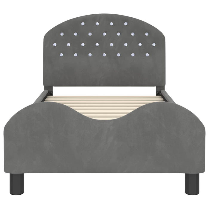 Cadru de pat pentru copii cu spătar Gri închis 80 x 160 cm - WALTI WALTI
