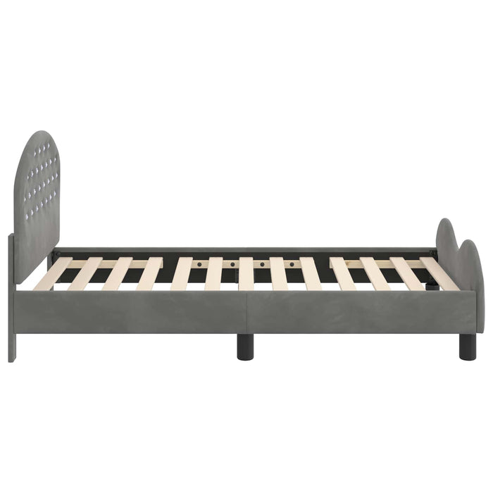Cadru de pat pentru copii cu spătar Gri închis 80 x 160 cm - WALTI WALTI