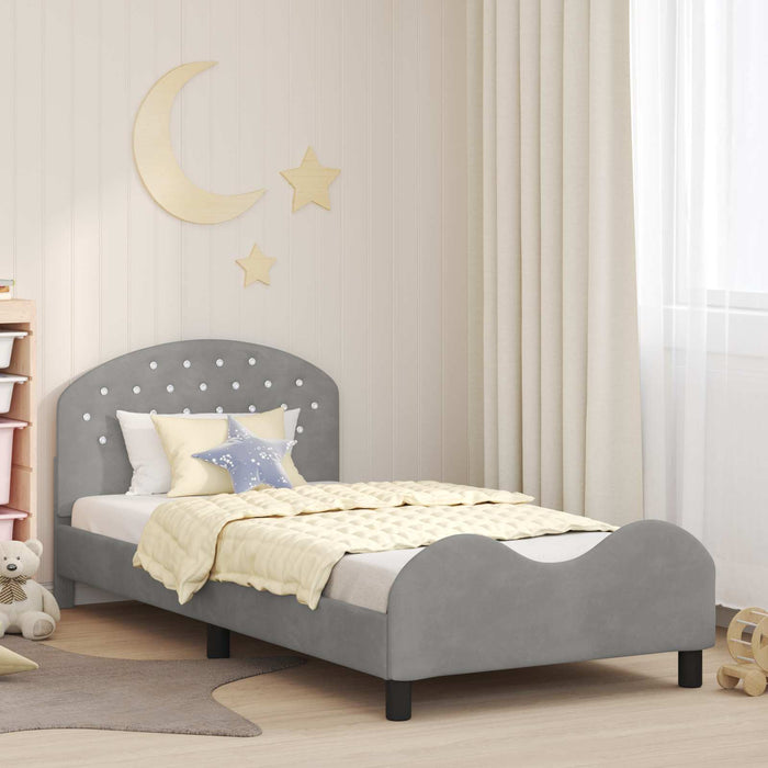 Cadru de pat pentru copii cu spătar Gri deschis 90 x 190 cm - WALTI WALTI