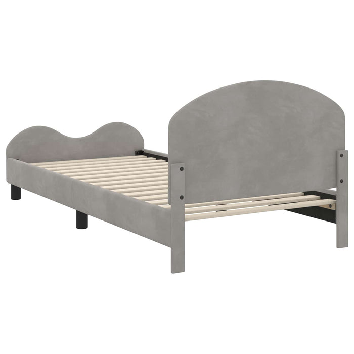 Cadru de pat pentru copii cu spătar Gri deschis 90 x 190 cm - WALTI WALTI