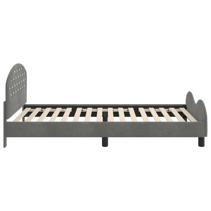 Cadru de pat pentru copii cu spătar Gri închis 90 x 190 cm - WALTI WALTI