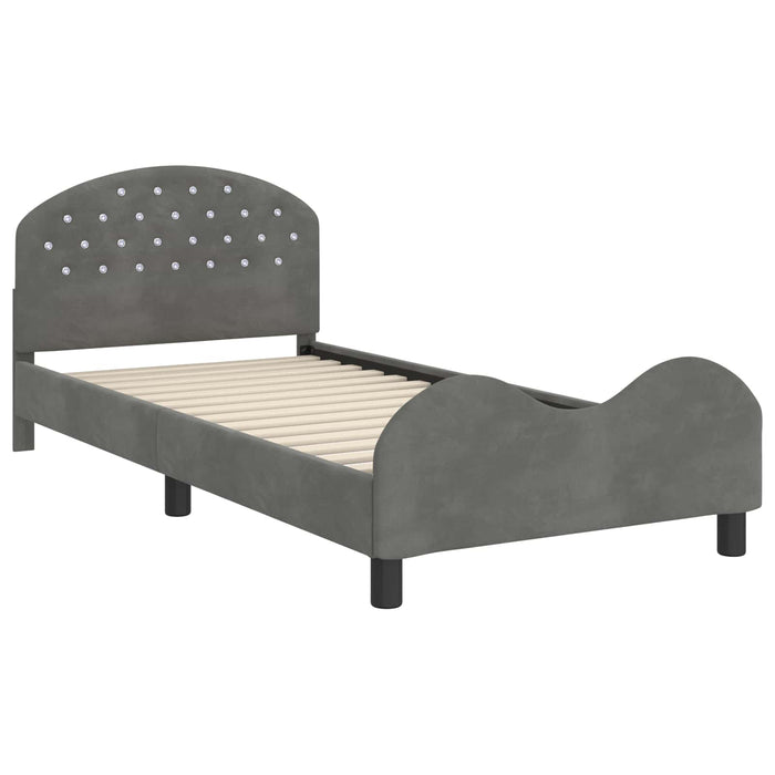 Cadru de pat pentru copii cu spătar Gri închis 90 x 200 cm - WALTI WALTI