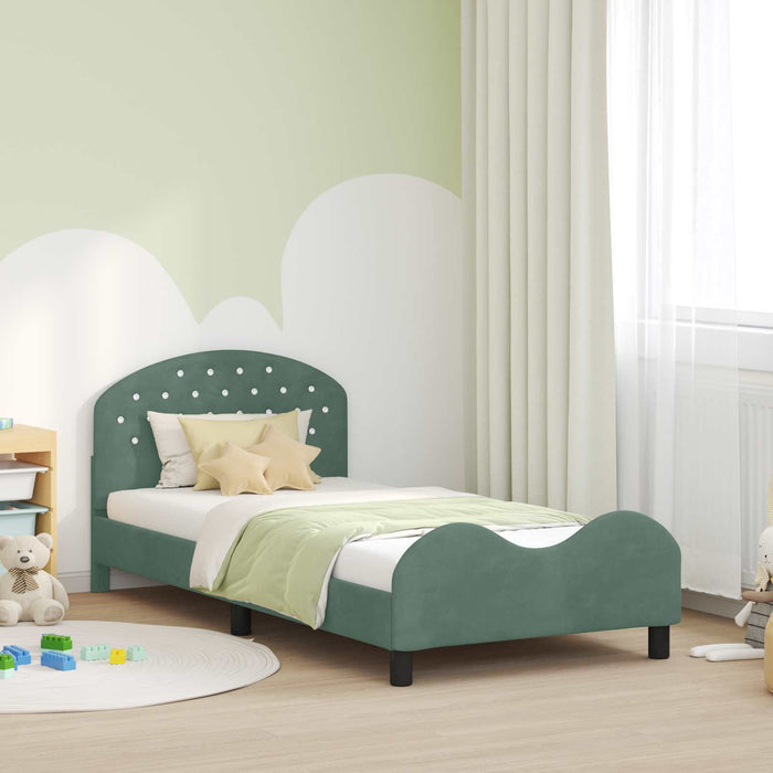 Cadru de pat pentru copii cu spătar Verde Mării 90 x 200 cm - WALTI WALTI