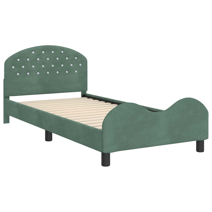 Cadru de pat pentru copii cu spătar Verde Mării 90 x 200 cm - WALTI WALTI