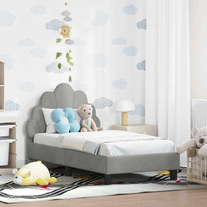 Cadru de pat pentru copii cu spătar Gri deschis 70 x 140 cm WALTI