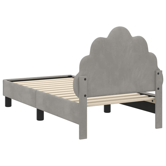 Cadru de pat pentru copii cu spătar Gri deschis 70 x 140 cm WALTI