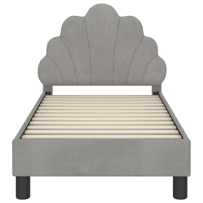 Cadru de pat pentru copii cu spătar Gri deschis 70 x 140 cm WALTI